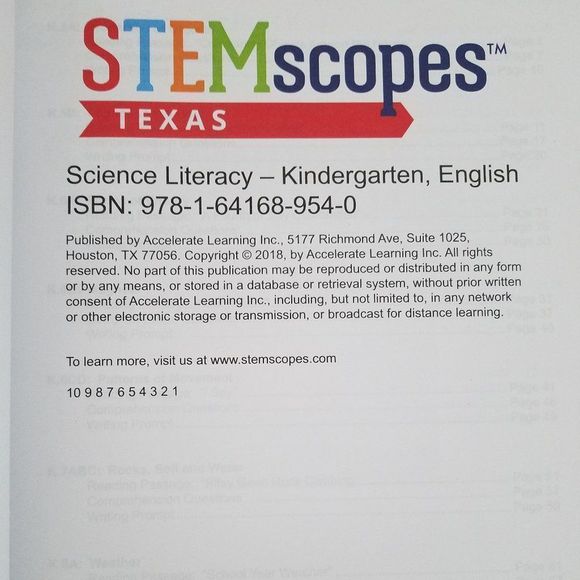 SOLD Grade K Investigations Number STEMscopes™ Science Pearson Social Studies TX - Picture 4 of 7